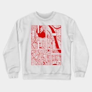 Hanoi, Vietnam City Map Typography - Oriental Crewneck Sweatshirt